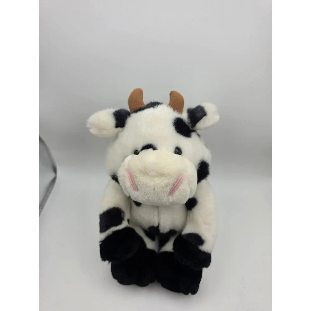 Vintage 1995 Soft Classics Toys R Us Cow Plush Black White Spotted 10 Inch